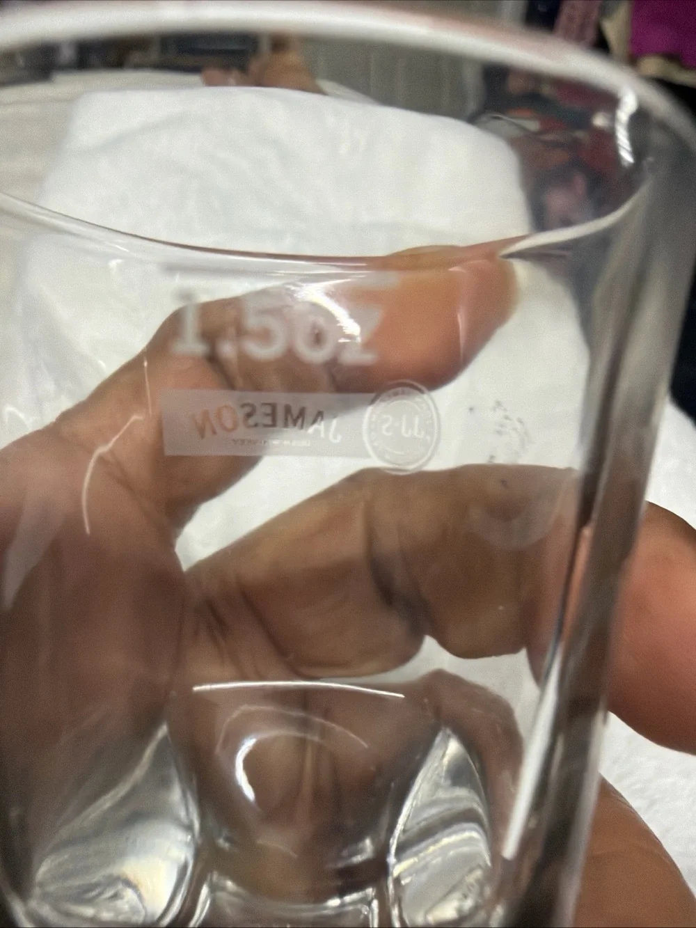 Jameson embossed 1.5 o Embossed Clear Shot Glass - Branded